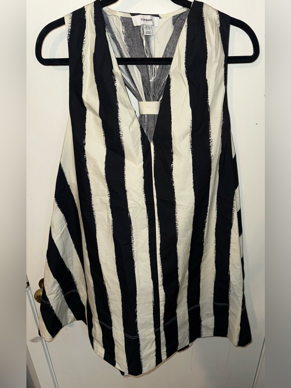 Topshop Black and White Striped Mini Dress